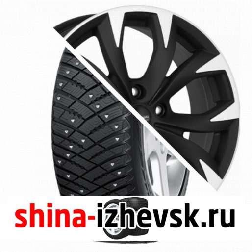 Колесо в сборе Goodyear Ultra Grip Ice Arctic SUV 225/65 R17 T 102 + СКАД KL-274 Mazda CX-5/Mazda 6 7xR17 5×114.3 ET50 DIA67.1 Черный матовый с полированным элементом в Ижевске